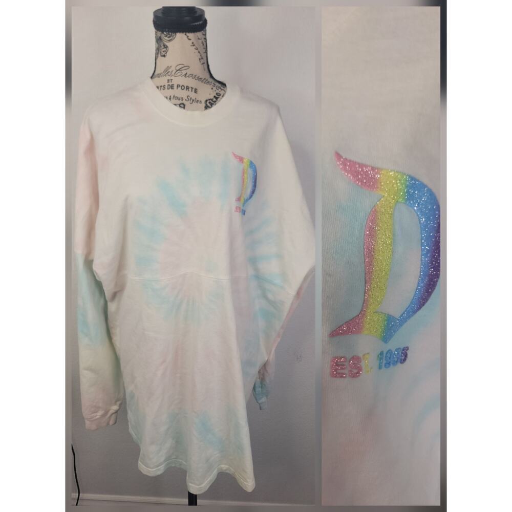 Disney Parks Disneyland Resort Rainbow Tie Dye Spirit Jersey Size XL Outdoor